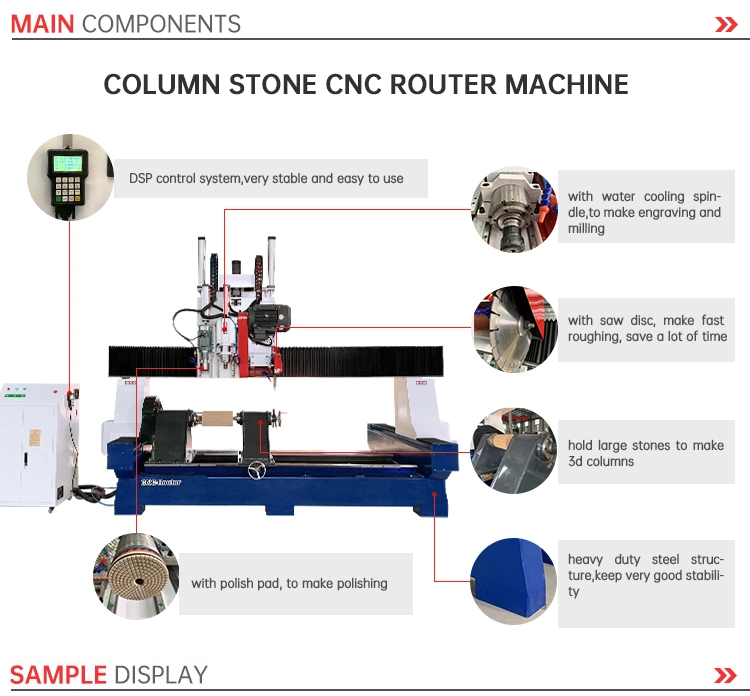 Factory Price! Marble Column Cutting Machine / Stone CNC Router Lathe