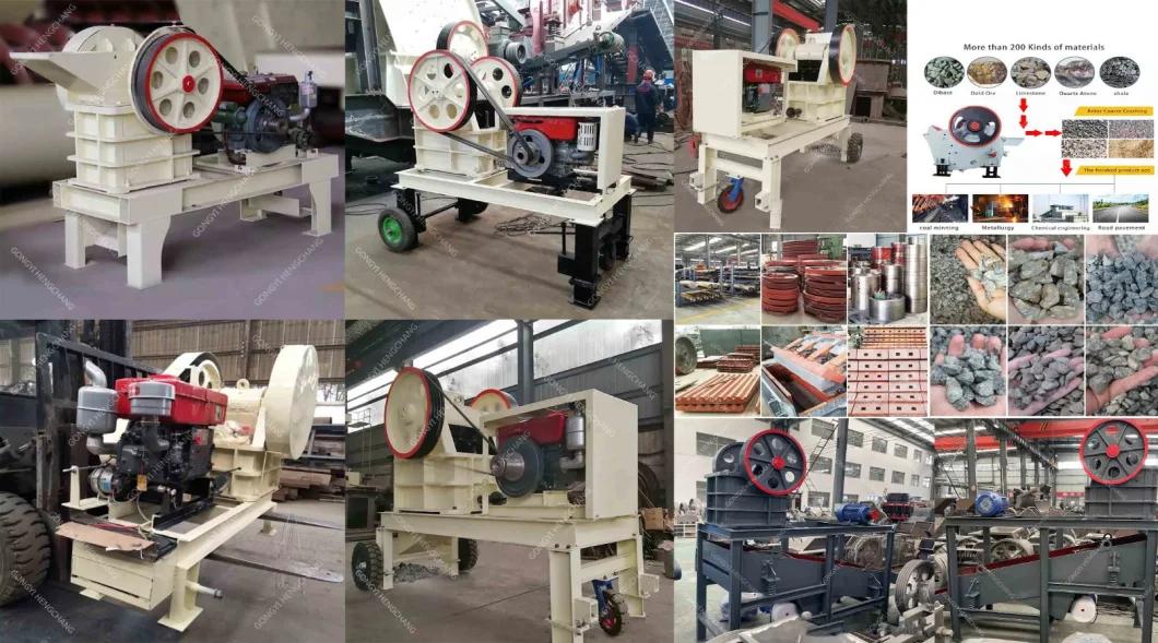 Good Performance Small Scale PE Diesel Engine Industrial Asphalt Cobble Granite Gold Mining Quarry Limestone Ore Rock Stone Jaw Crusher Machine Price