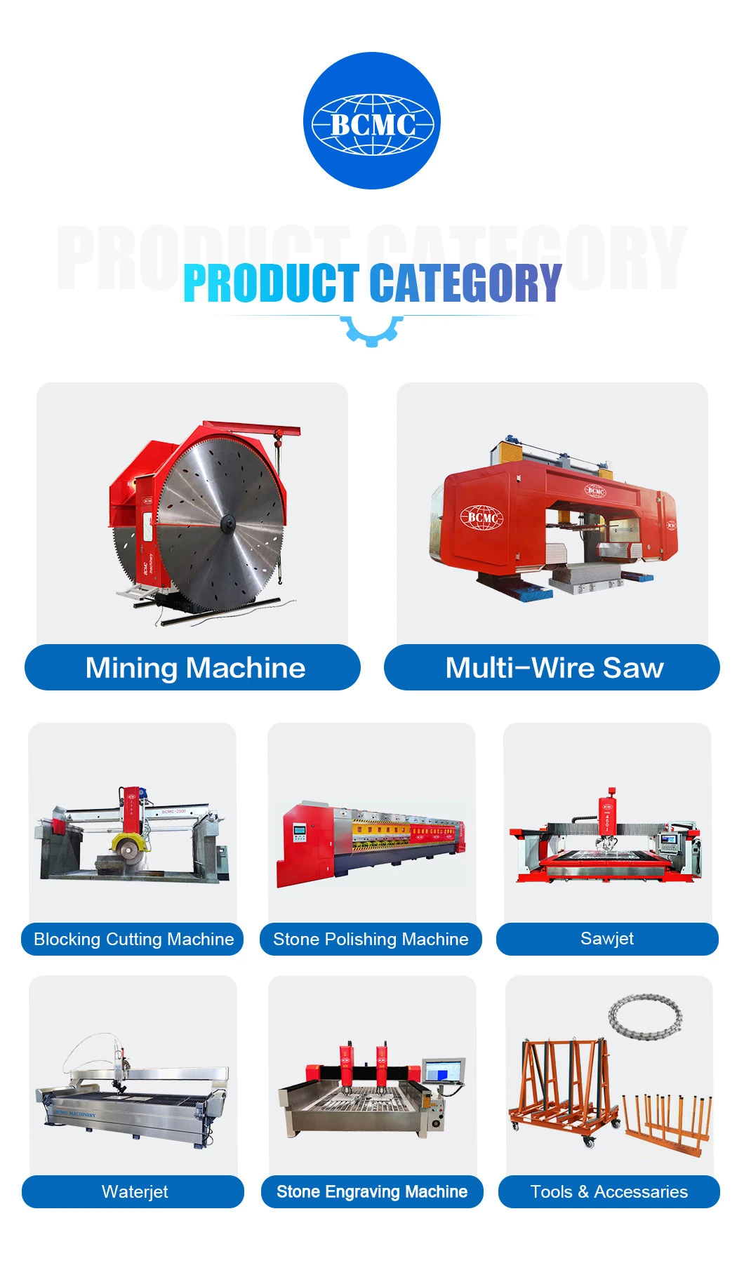 CE Certified Bcmc Stone Cutting Machine Automatic 380V/220V High Efficiency/Speed Double Blade Granite Marble Quarry Stone Block Mining Machine