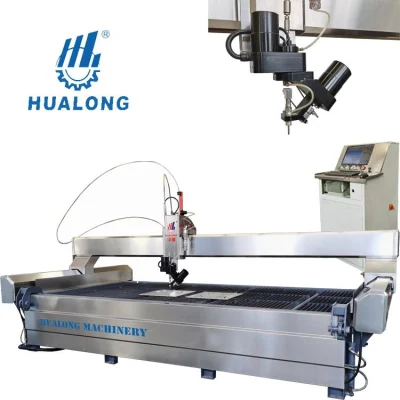 Hualong Stone Machinery Waterjet Tile Steel Glass 5 Axis CNC Máquina de corte por chorro de agua para mármol de granito