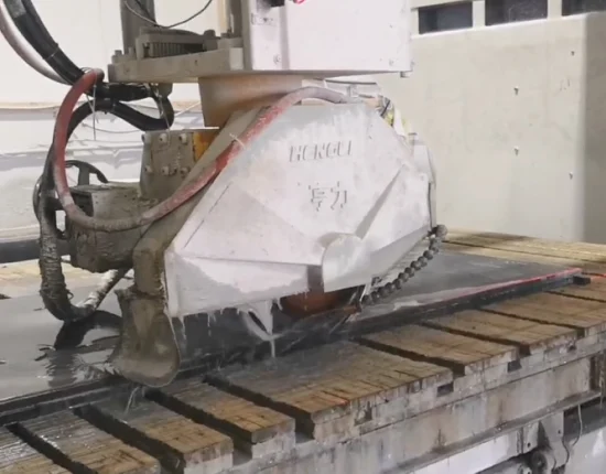 Máquinas de corte de piedra CNC automáticas de buena calidad, sierra de puente, mesa de trabajo giratoria de biselado