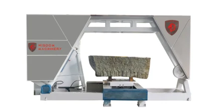 Máquina de corte de piedra de sierra de alambre de roca portátil automática Wisdom para escuadrado de bloques y corte de losas